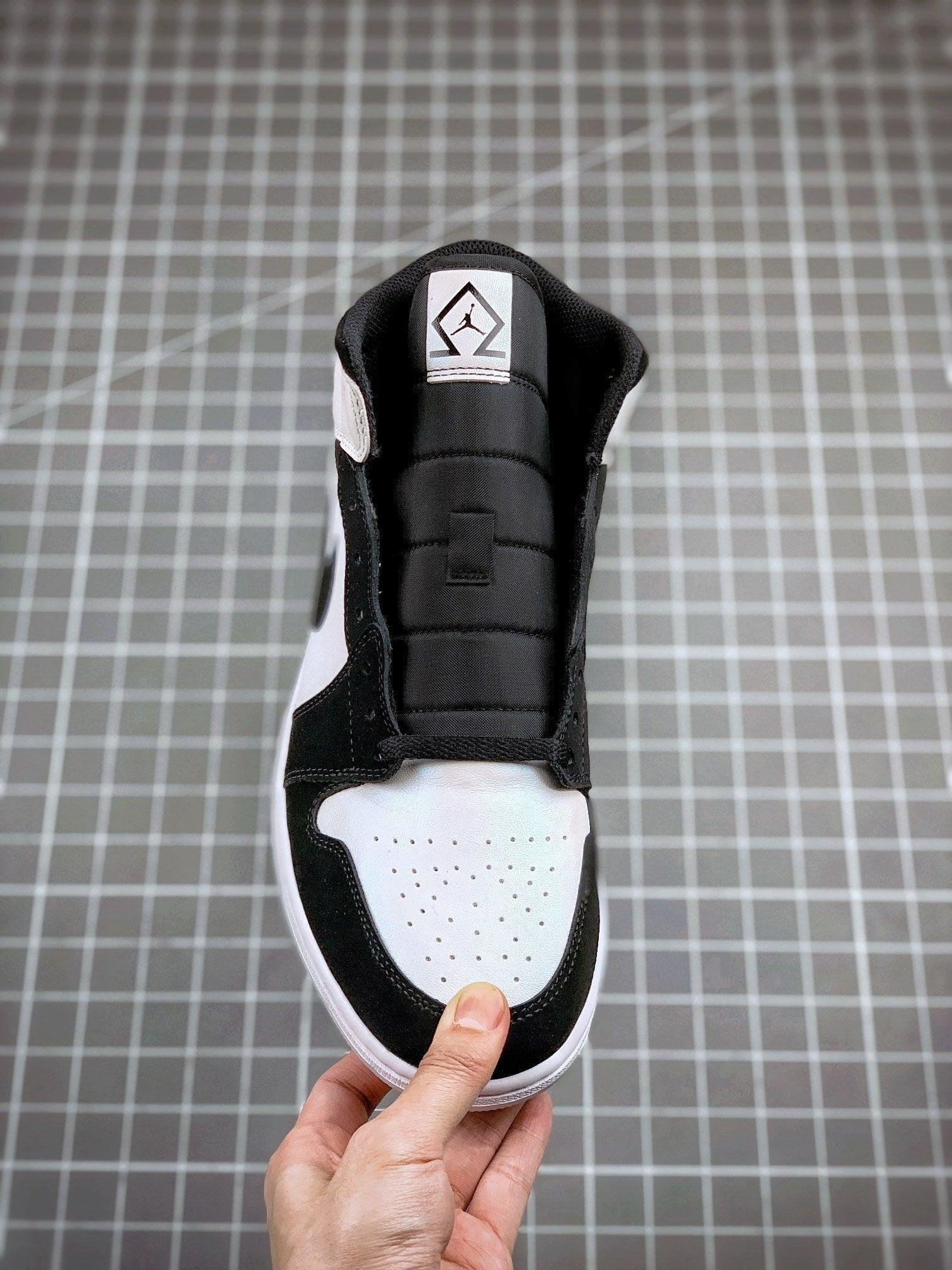 Custom Air Jordan 1 MID Black and White Panda - tntwear1