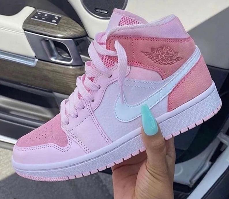 Custom Air Jordan 1 Mid Digital Pink High Q - tntwear1