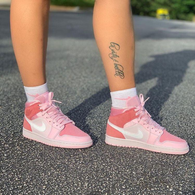 Custom Air Jordan 1 Mid Digital Pink High Q - tntwear1