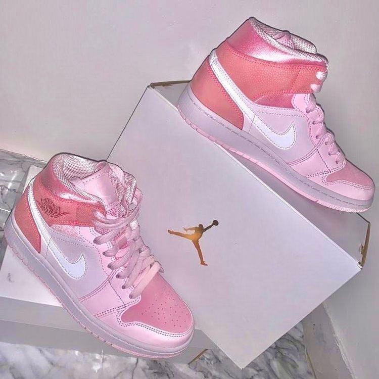 Custom Air Jordan 1 Mid Digital Pink High Q - tntwear1