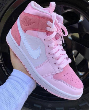 Custom Air Jordan 1 Mid Digital Pink High Q - tntwear1