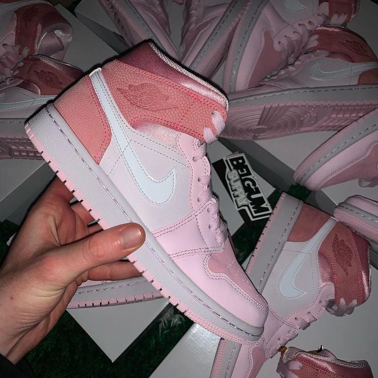 Custom Air Jordan 1 Mid Digital Pink High Q - tntwear1