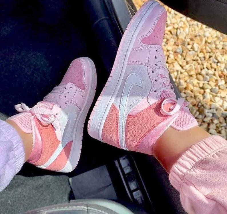 Custom Air Jordan 1 Mid Digital Pink High Q - tntwear1