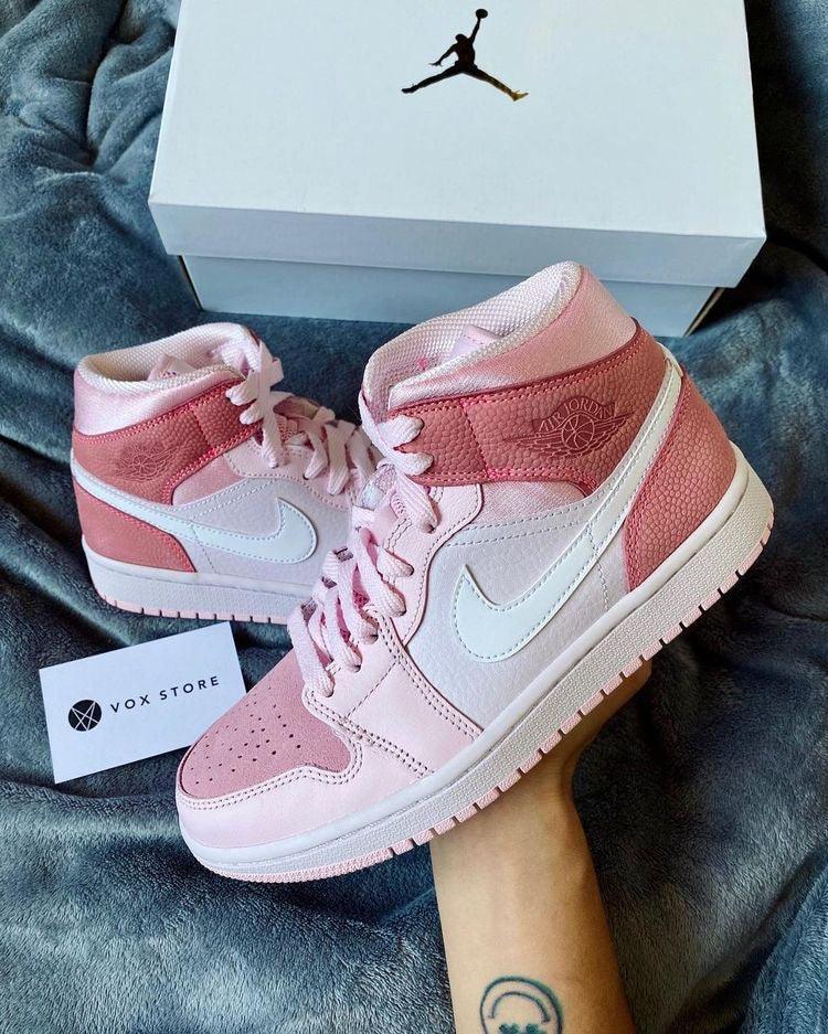 Custom Air Jordan 1 Mid Digital Pink High Q - tntwear1