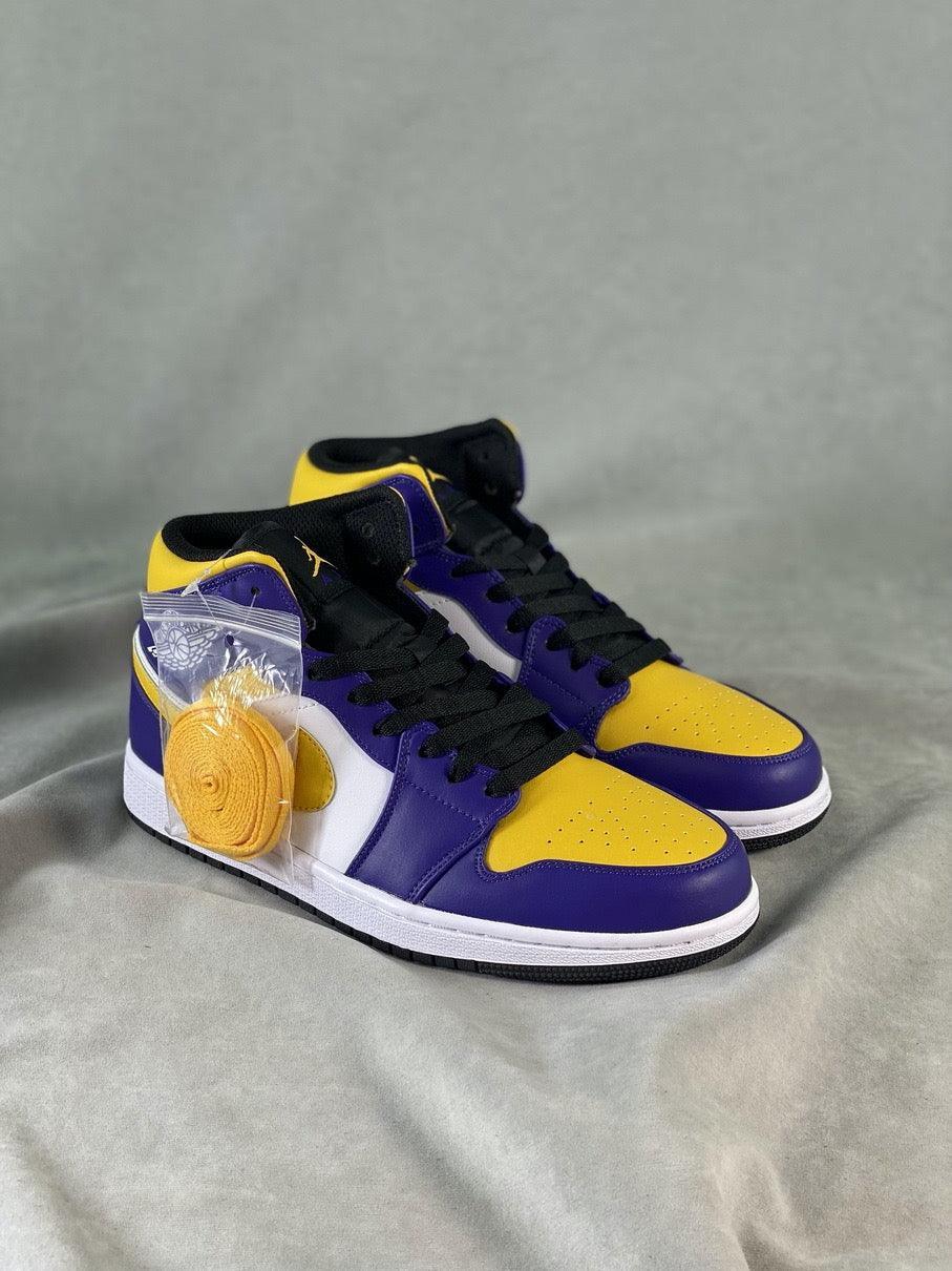 Custom Air Jordan 1 Mid 'Lakers' DQ8426-517 - tntwear1