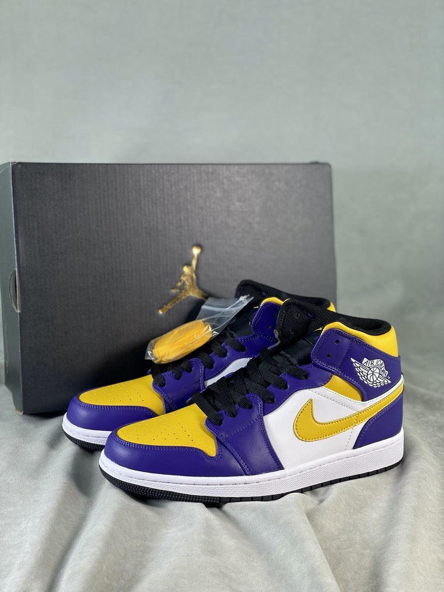 Custom Air Jordan 1 Mid 'Lakers' DQ8426-517 - tntwear1