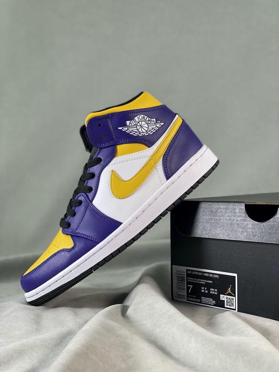 Custom Air Jordan 1 Mid 'Lakers' DQ8426-517 - tntwear1