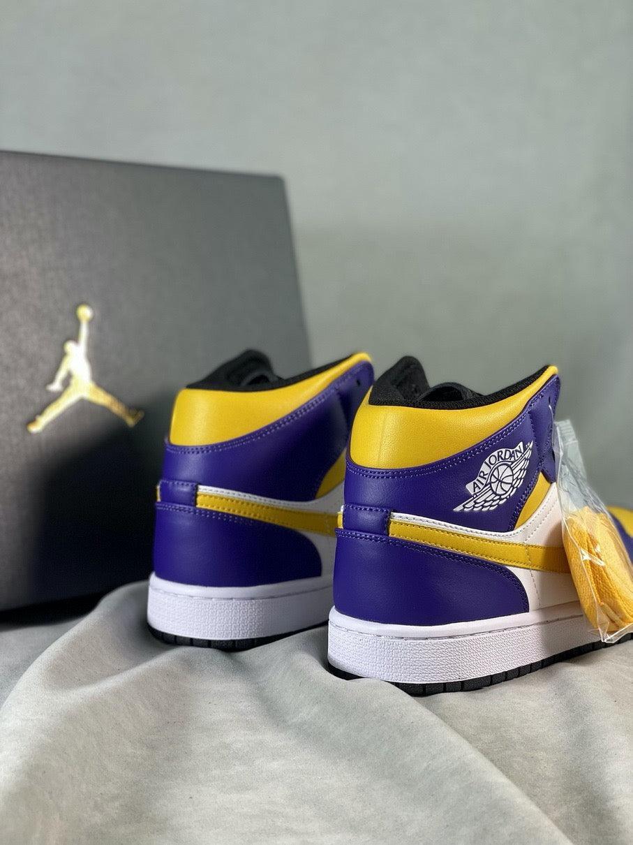 Custom Air Jordan 1 Mid 'Lakers' DQ8426-517 - tntwear1