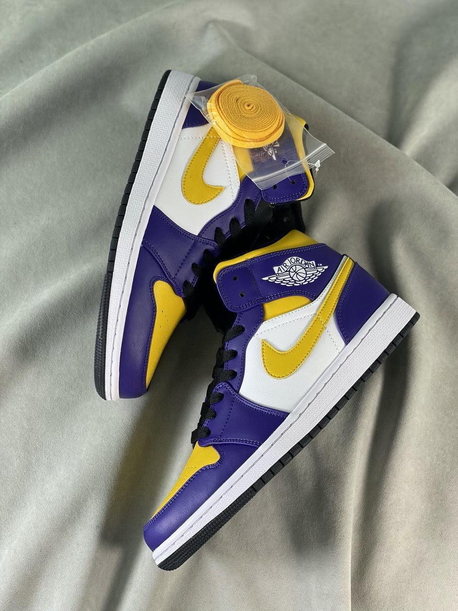 Custom Air Jordan 1 Mid 'Lakers' DQ8426-517 - tntwear1