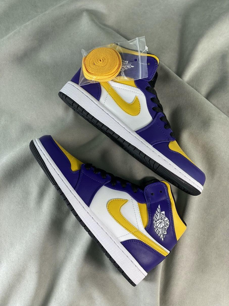 Custom Air Jordan 1 Mid 'Lakers' DQ8426-517 - tntwear1