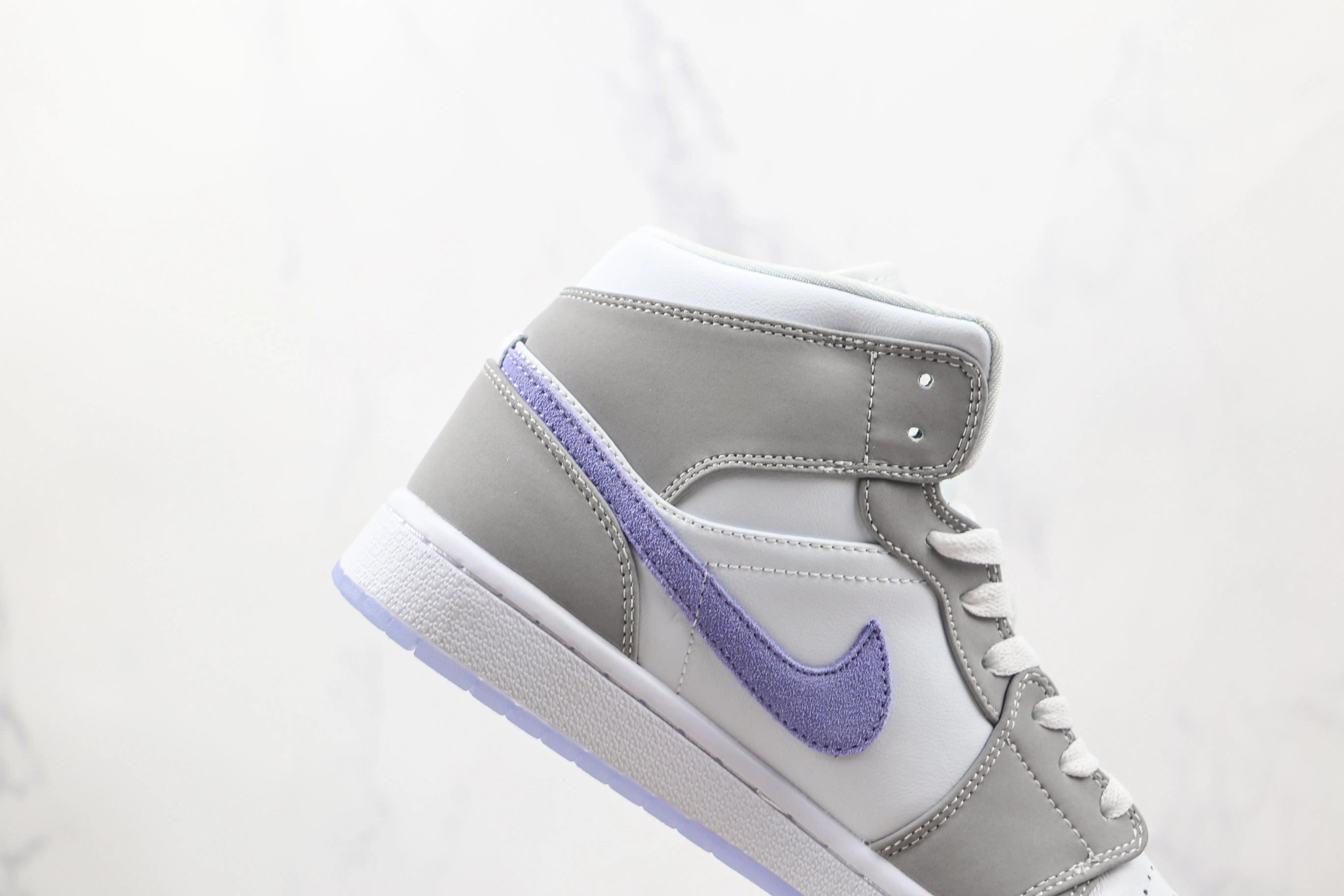 Custom Air Jordan 1 Mid Wolf Grey High Q - tntwear1