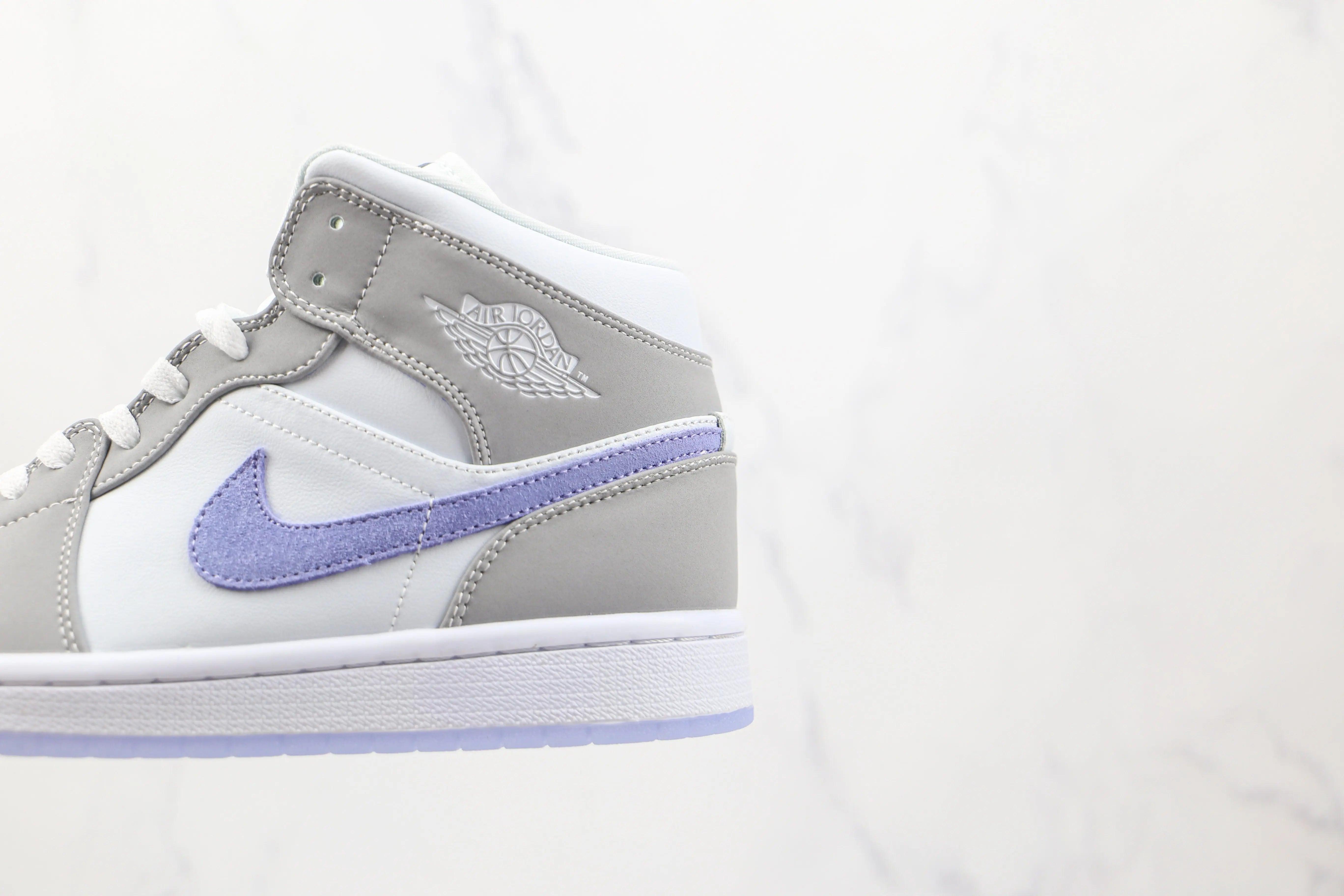 Custom Air Jordan 1 Mid Wolf Grey High Q - tntwear1