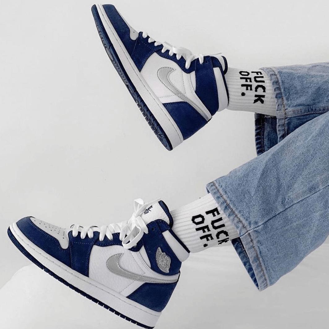 Custom Air Jordan 1 Midnight Navy Sneakers - tntwear1