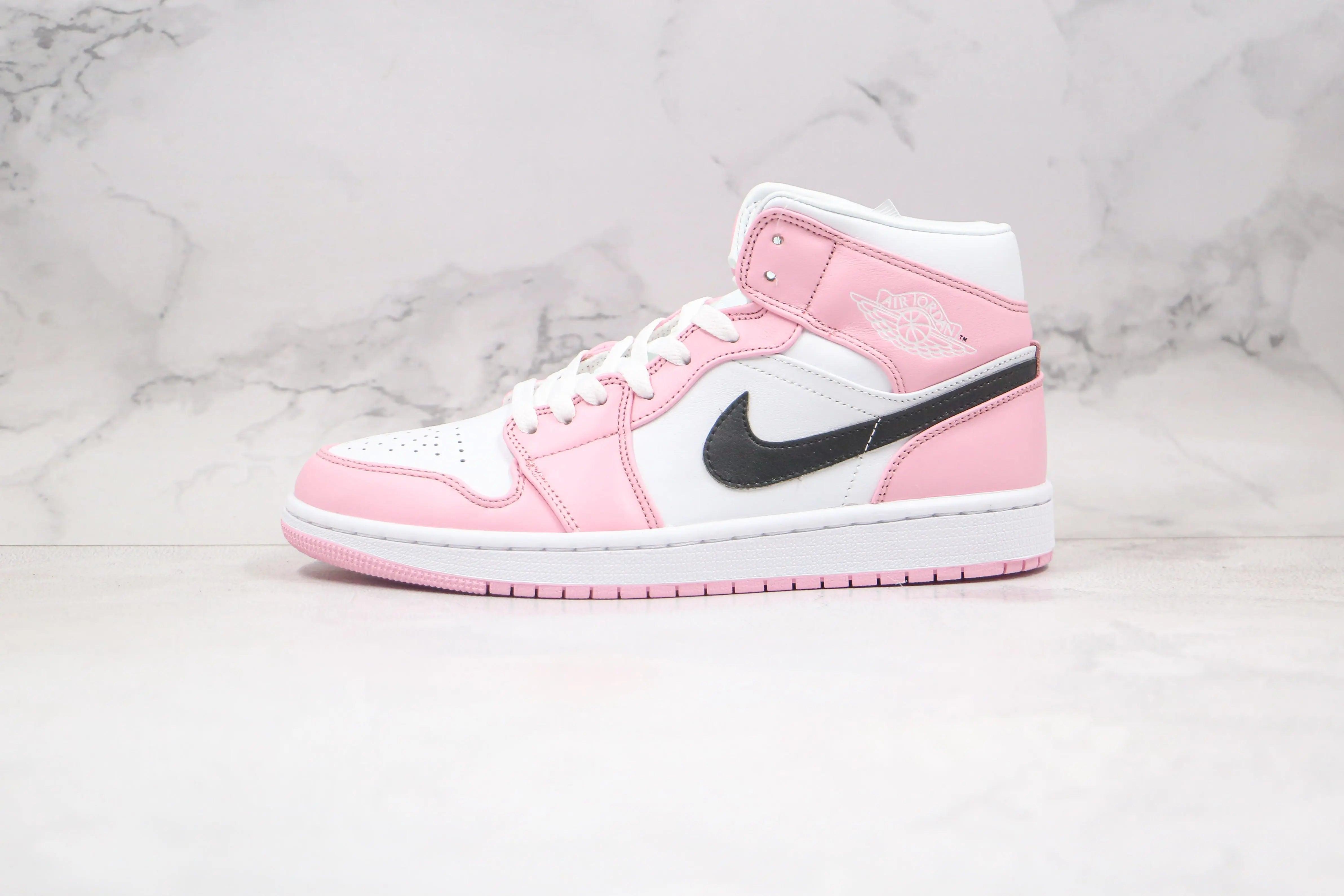 Custom Air Jordan 1 Pink Mid High Q - tntwear1