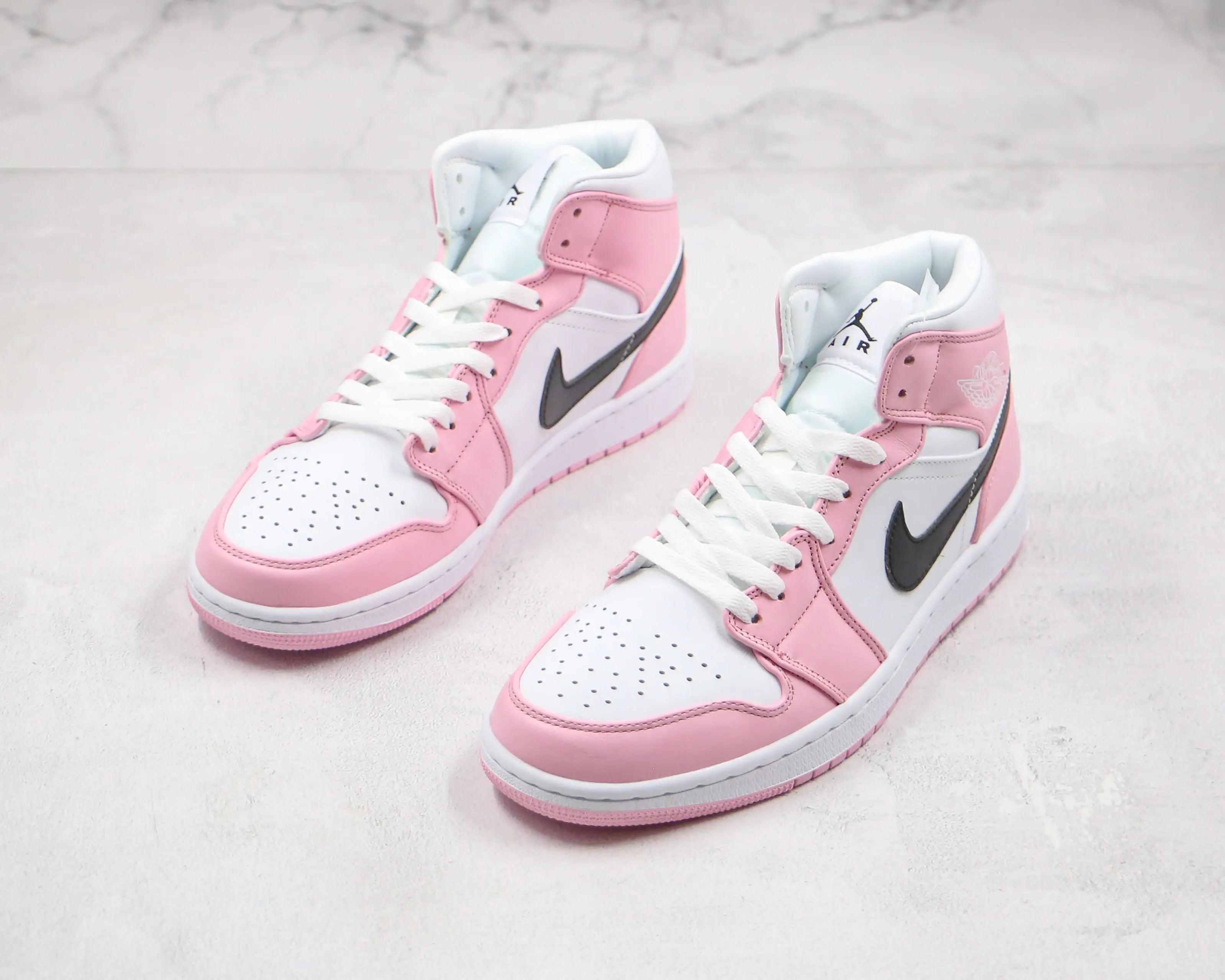 Custom Air Jordan 1 Pink Mid High Q - tntwear1