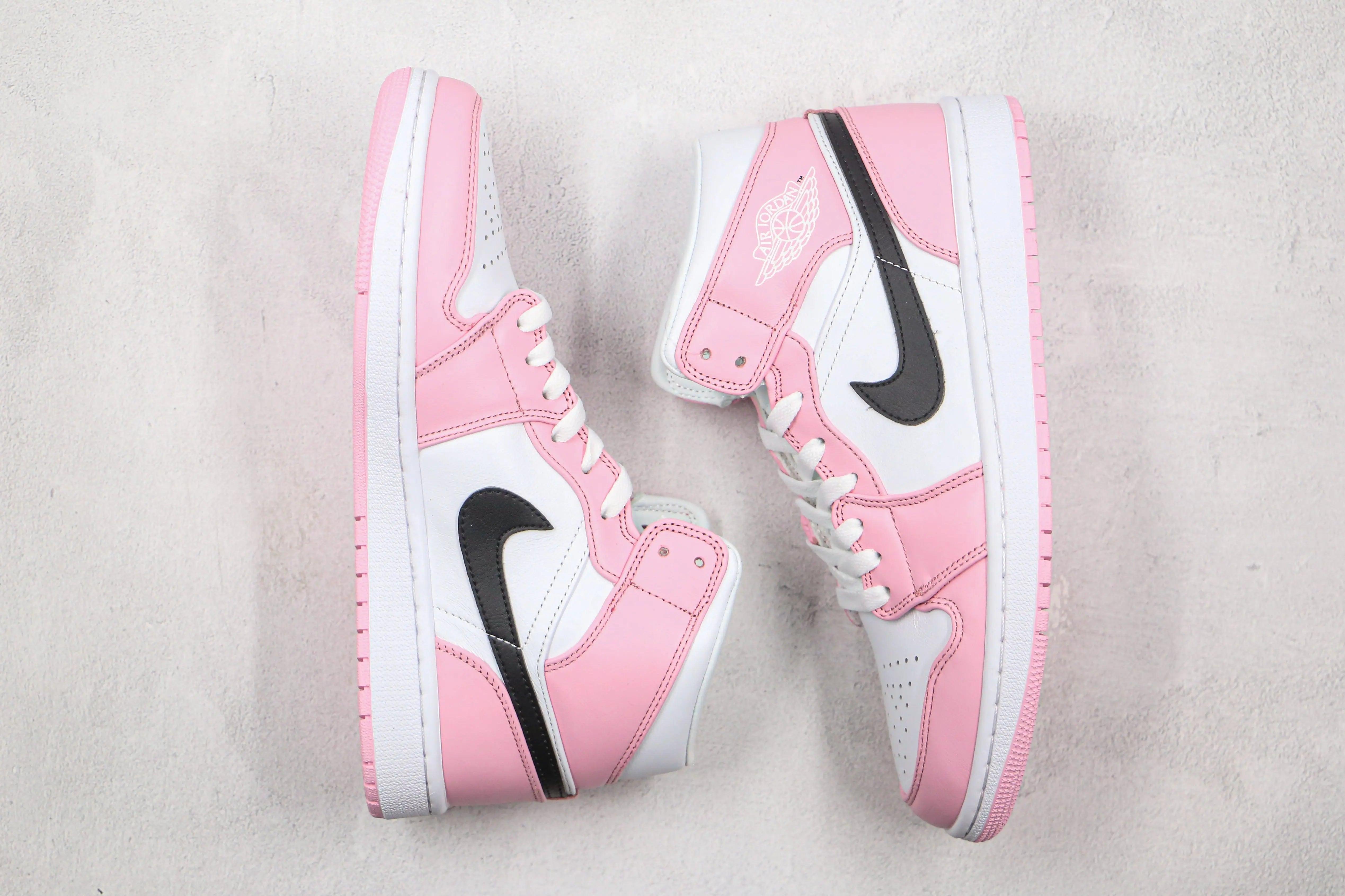 Custom Air Jordan 1 Pink Mid High Q - tntwear1