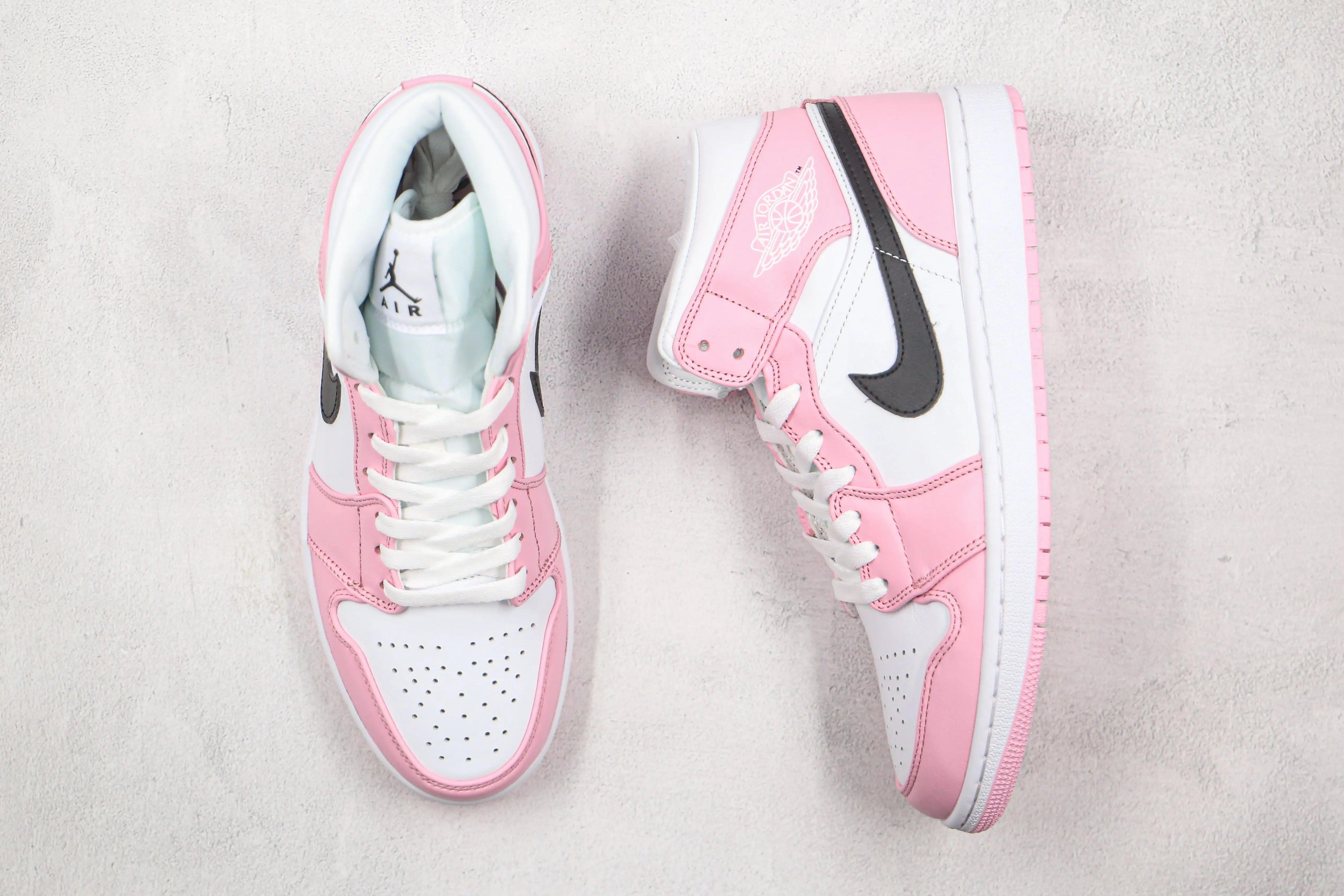 Custom Air Jordan 1 Pink Mid High Q - tntwear1