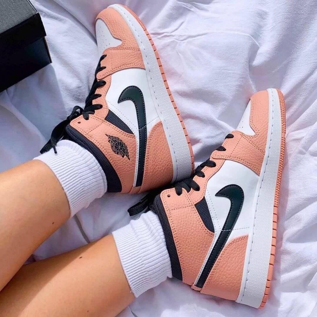 Custom Air Jordan 1 Pink Quartz Sneakers - tntwear1