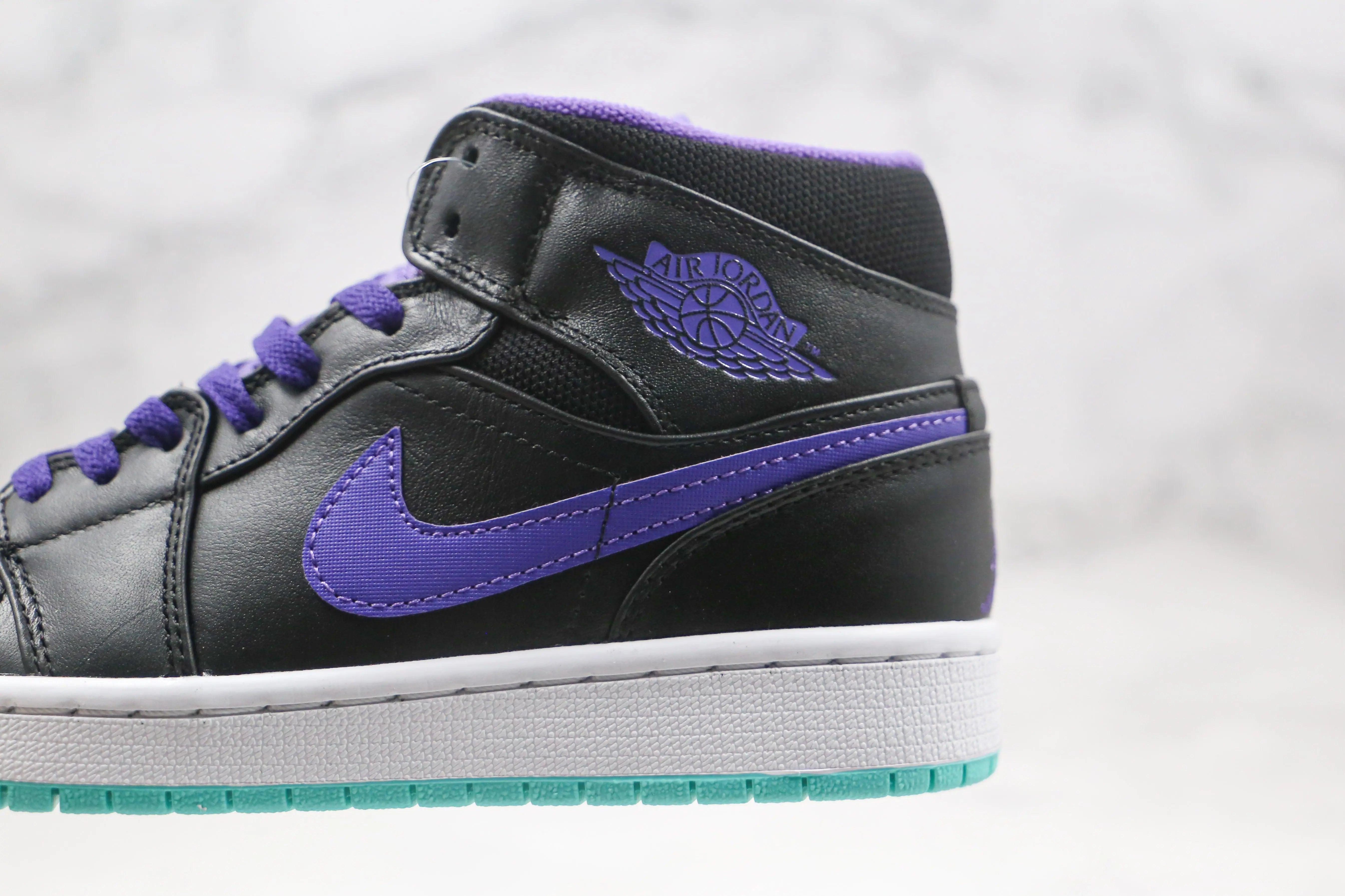 Custom Air Jordan 1 Purple Mid High Q ( Customs And Box ), Jordan 1 Sneakers Active - tntwear1