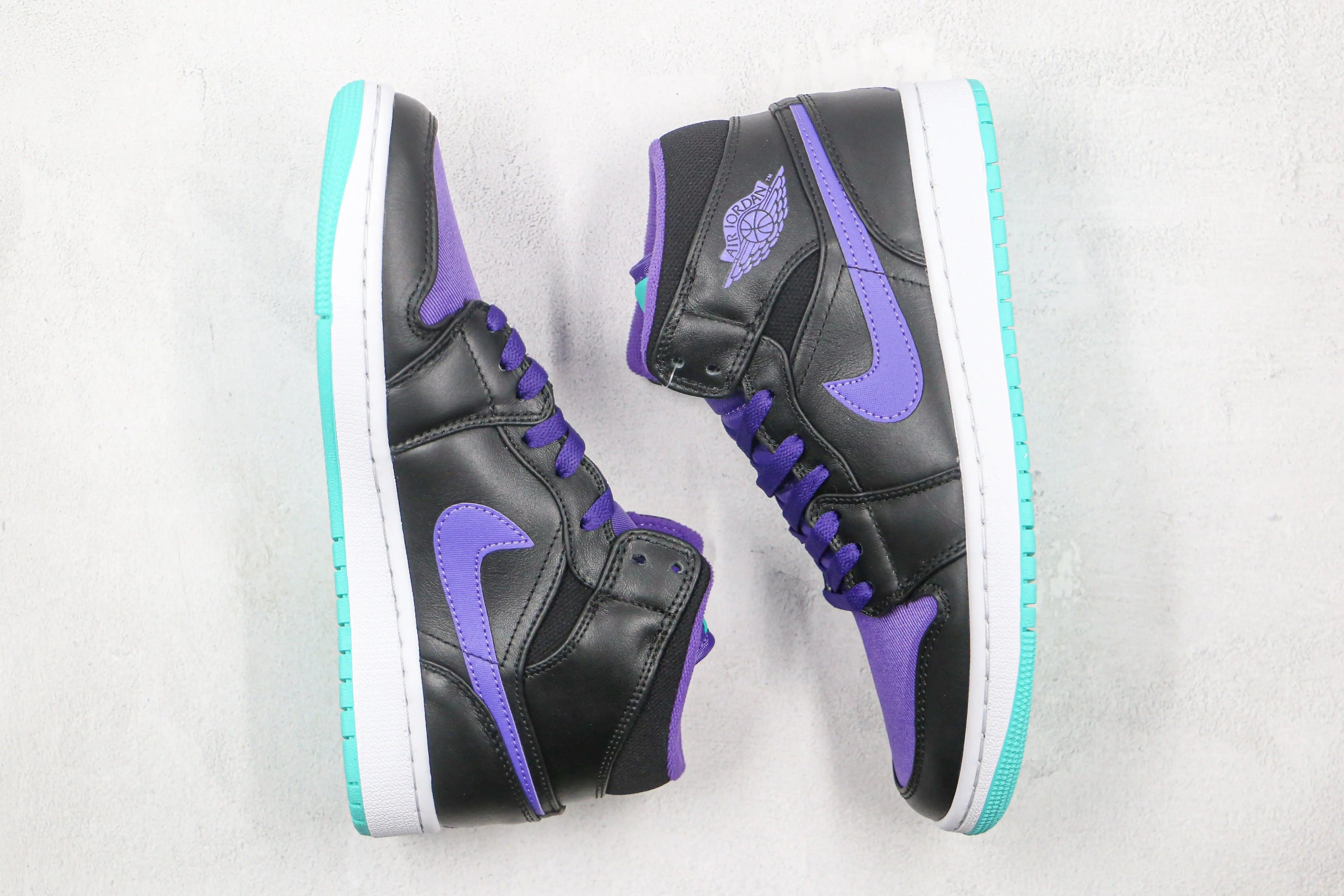 Custom Air Jordan 1 Purple Mid High Q ( Customs And Box ), Jordan 1 Sneakers Active - tntwear1