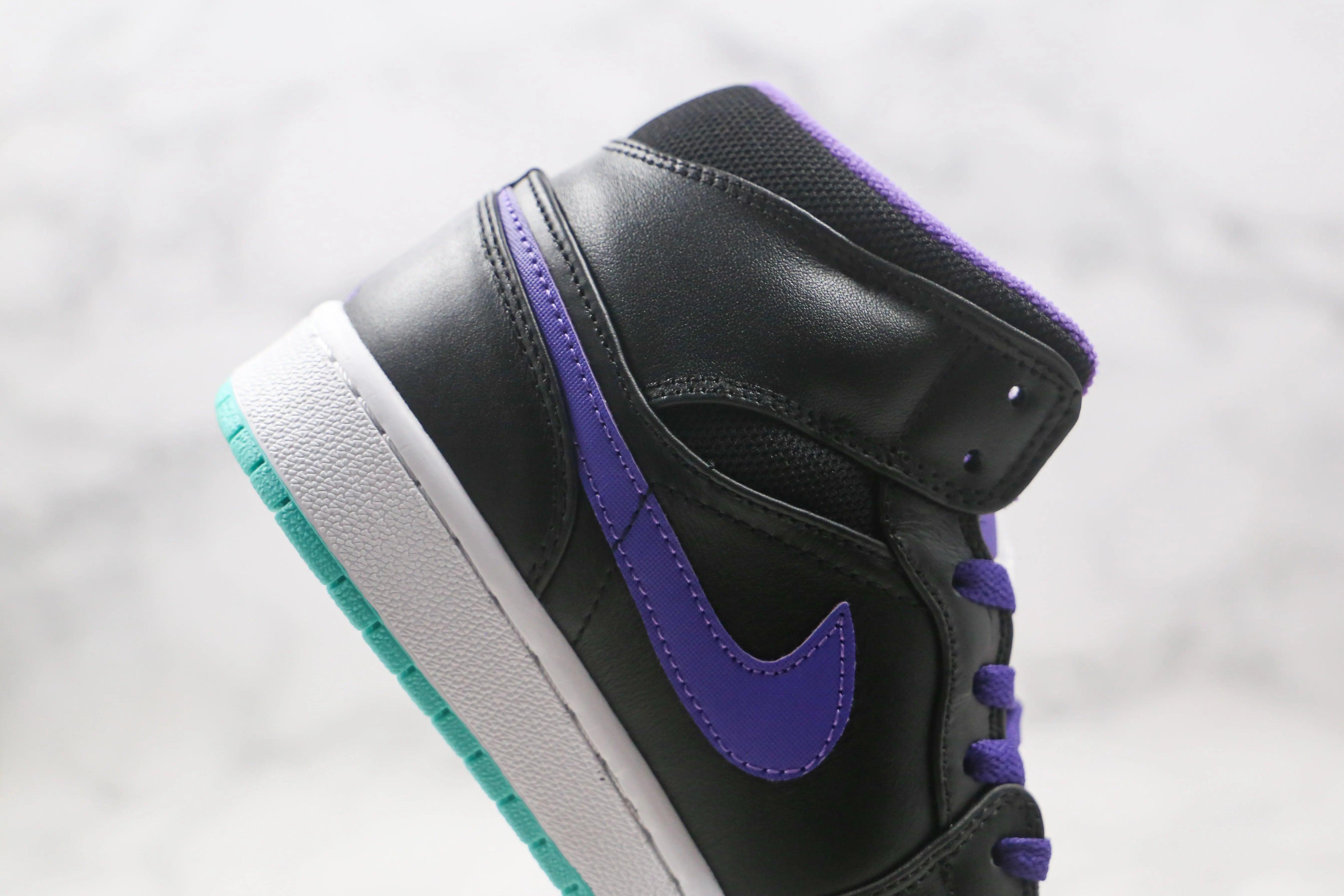 Custom Air Jordan 1 Purple Mid High Q ( Customs And Box ), Jordan 1 Sneakers Active - tntwear1