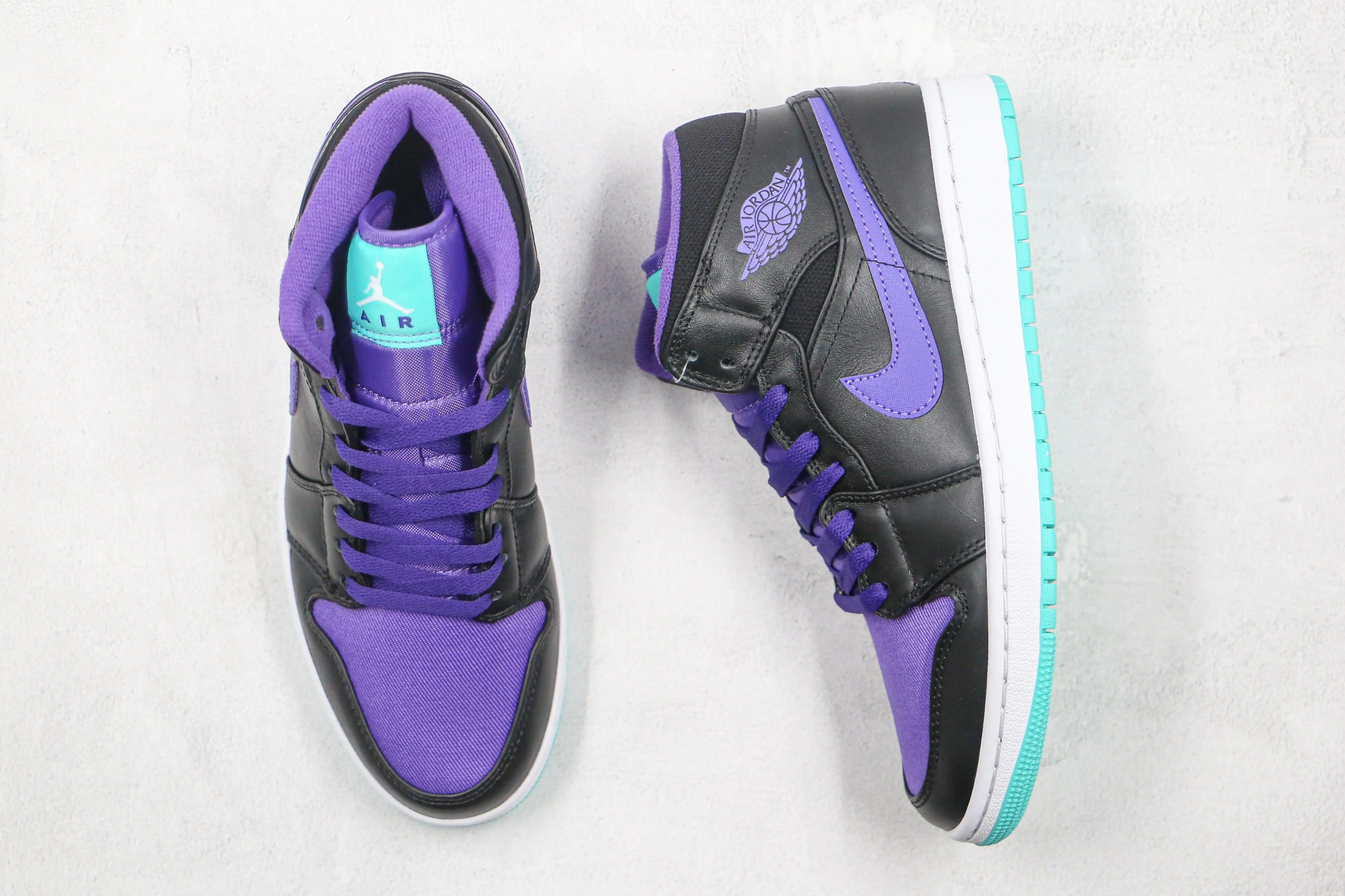 Custom Air Jordan 1 Purple Mid High Q ( Customs And Box ), Jordan 1 Sneakers Active - tntwear1