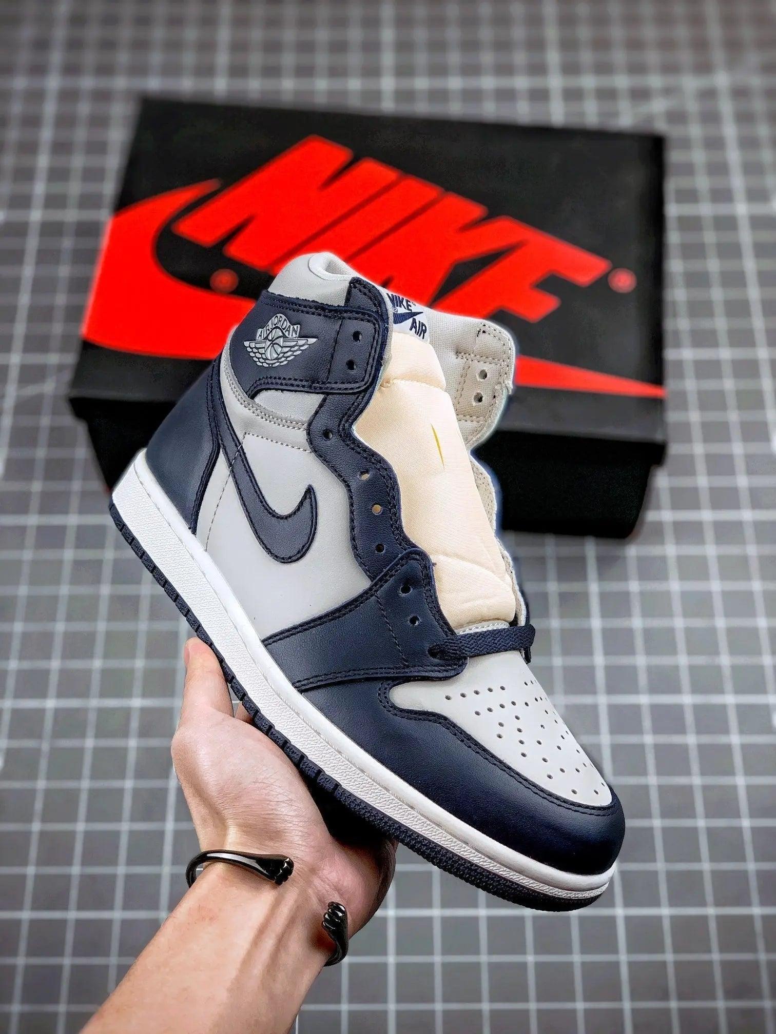 Custom Air Jordan 1 Retro Grey Blue Georgetown - tntwear1