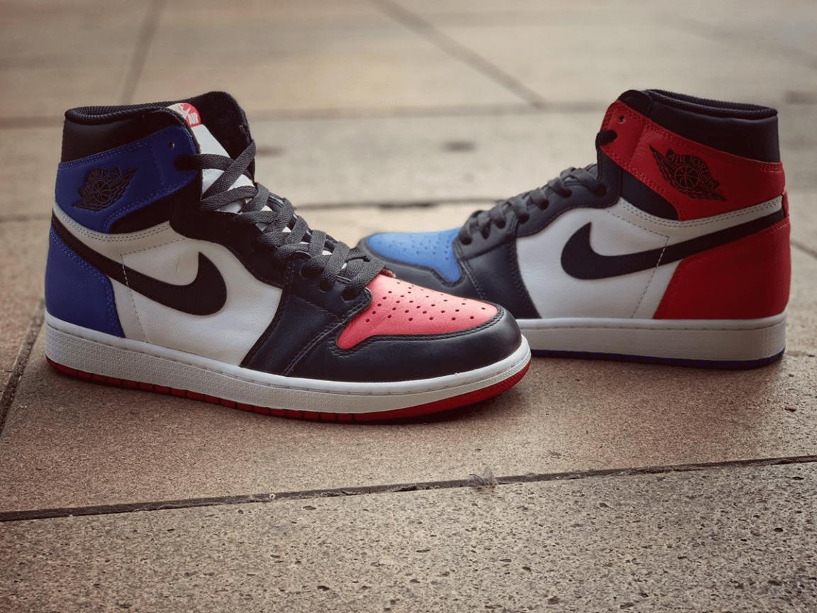 Custom Air Jordan 1 Yin Yang Blue Red Sneakers - tntwear1