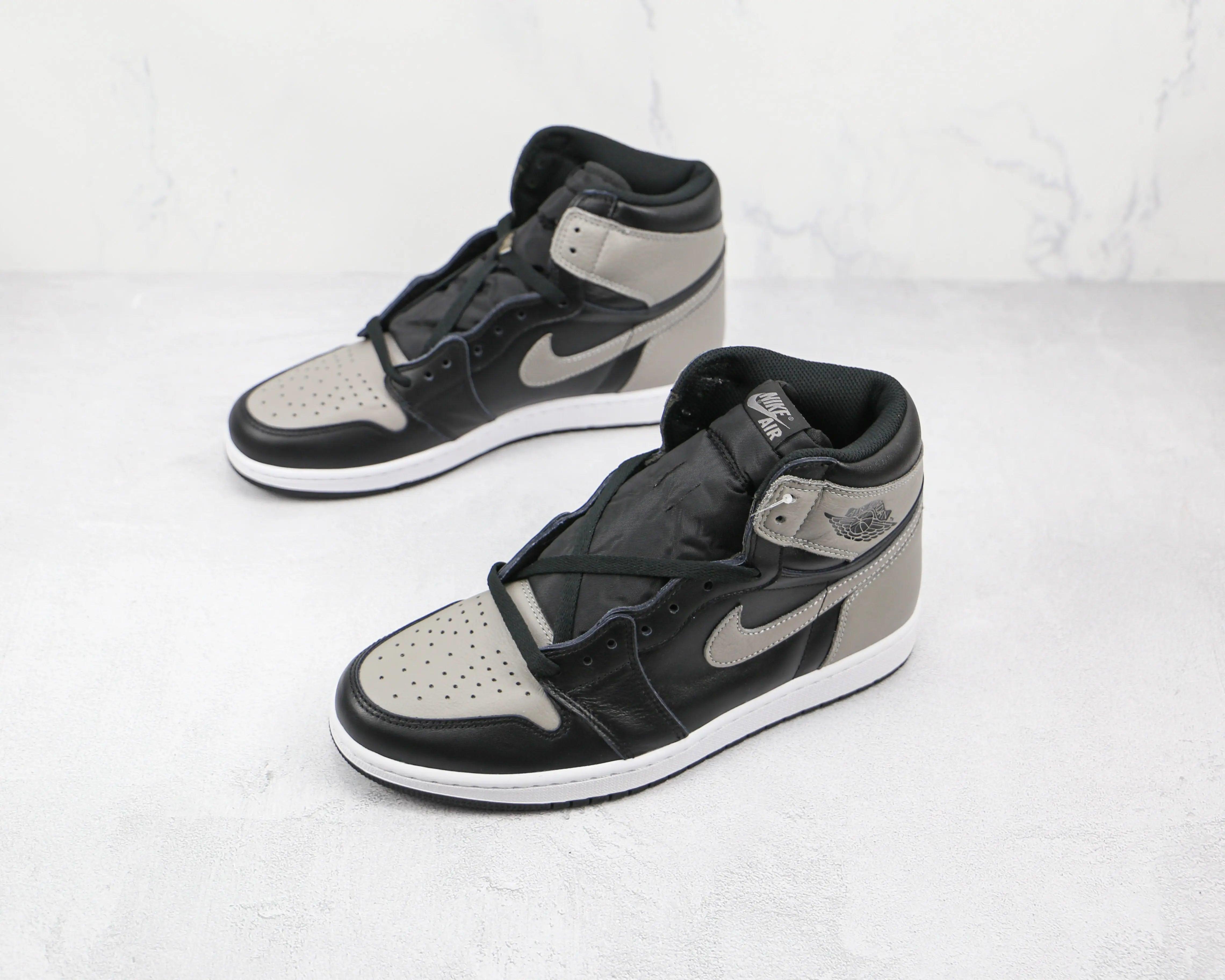 Custom Black Grey Jordan 1 High Q ( Customs And Box ), Jordan 1 Sneakers - tntwear1