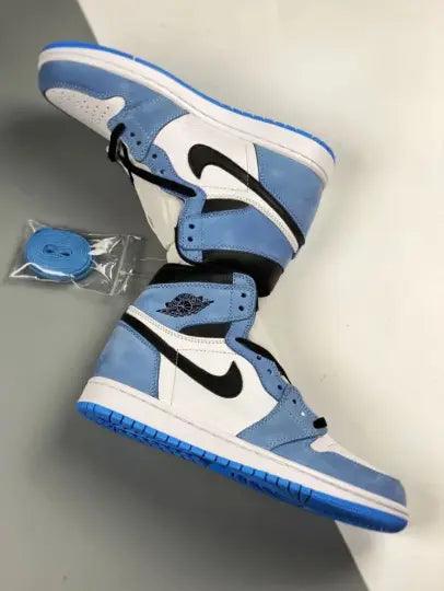 Custom Blue Black White Jordan 1 High Q ( Customs And Box ), Jordan 1 Sneakers Active - tntwear1