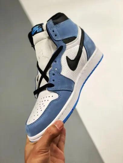 Custom Blue Black White Jordan 1 High Q ( Customs And Box ), Jordan 1 Sneakers Active - tntwear1