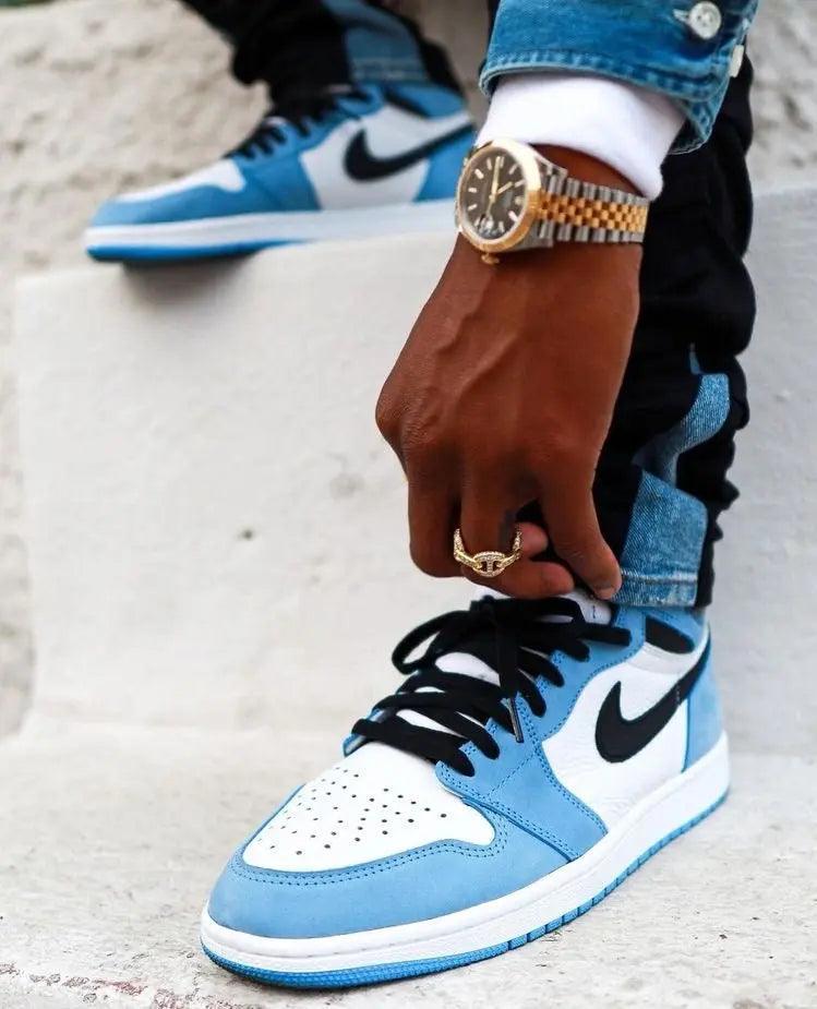 Custom Blue Black White Jordan 1 High Q ( Customs And Box ), Jordan 1 Sneakers Active - tntwear1