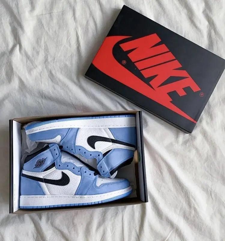 Custom Blue Black White Jordan 1 High Q ( Customs And Box ), Jordan 1 Sneakers Active - tntwear1