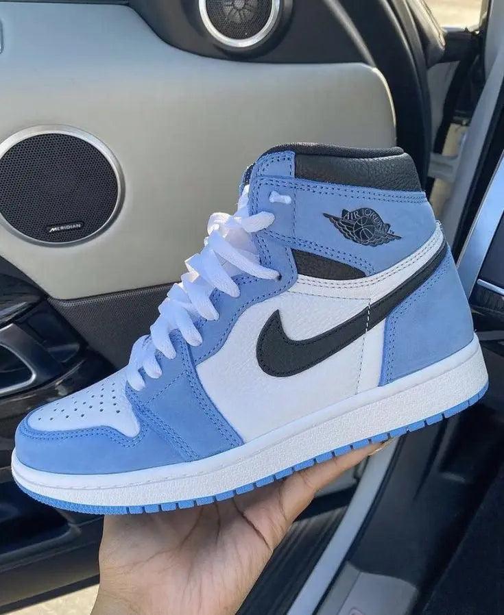 Custom Blue Black White Jordan 1 High Q ( Customs And Box ), Jordan 1 Sneakers Active - tntwear1