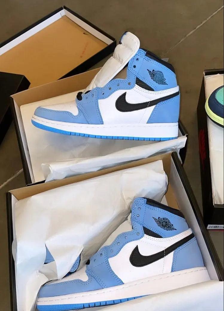 Custom Blue Black White Jordan 1 High Q ( Customs And Box ), Jordan 1 Sneakers Active - tntwear1