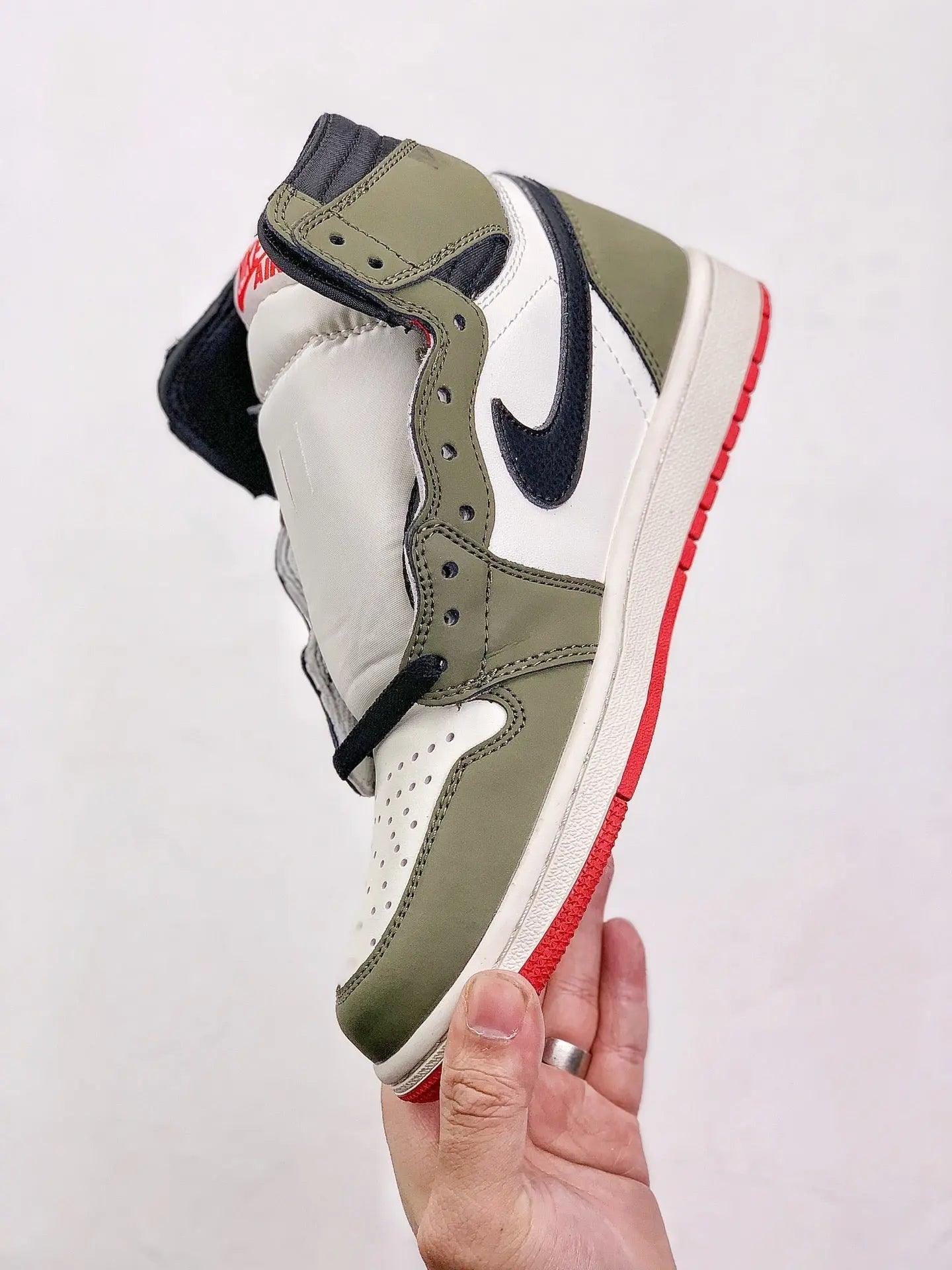 Custom GREEN T-Scott x Fragment x Air Jordan 1 High Q ( Customs And Box ), Jordan 1 Sneakers Active CACTUS JACK - tntwear1