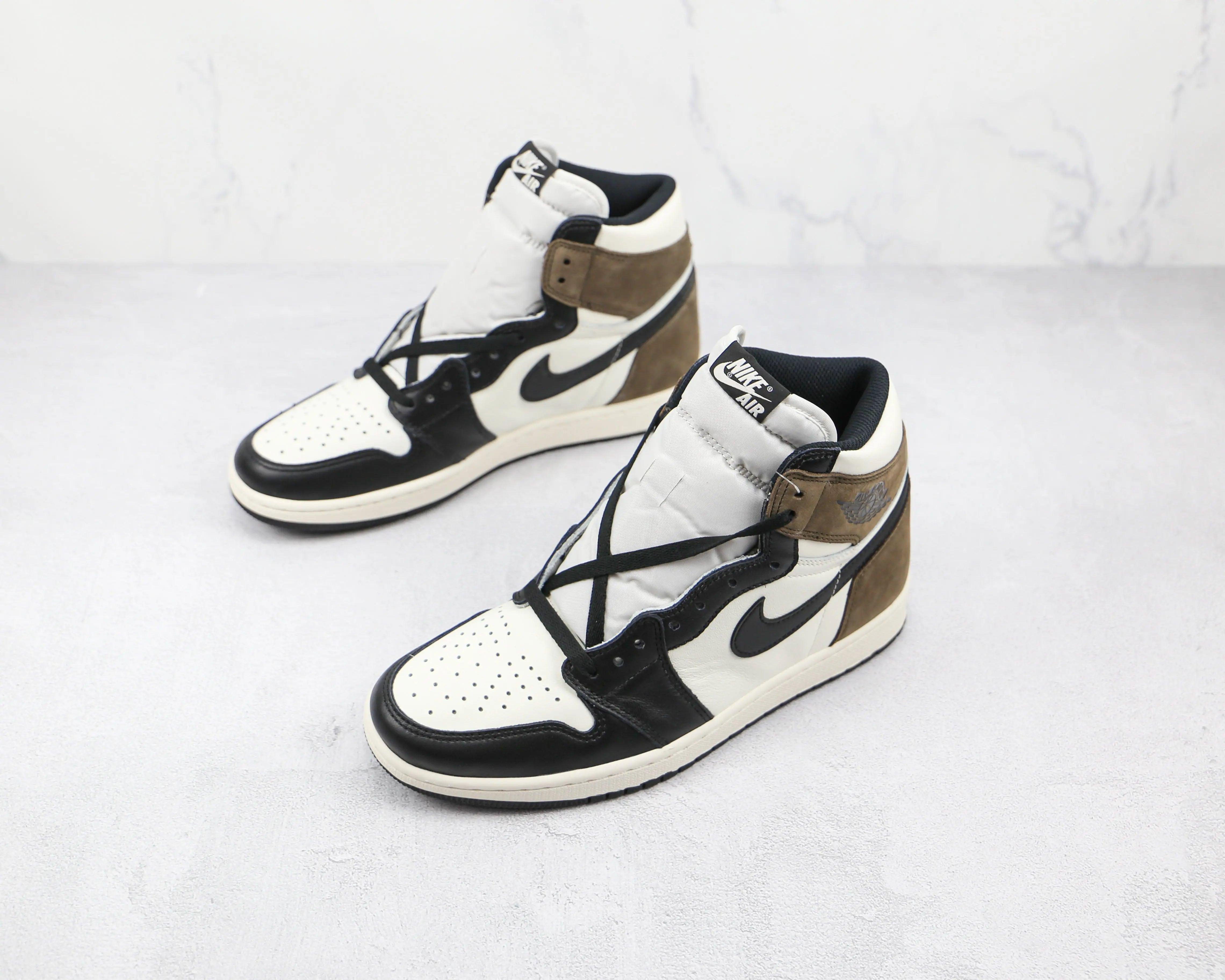 Custom Jordan 1 Retro High Dark Mocha High Q ( Customs And Box ), Jordan 1 Sneakers Active - tntwear1