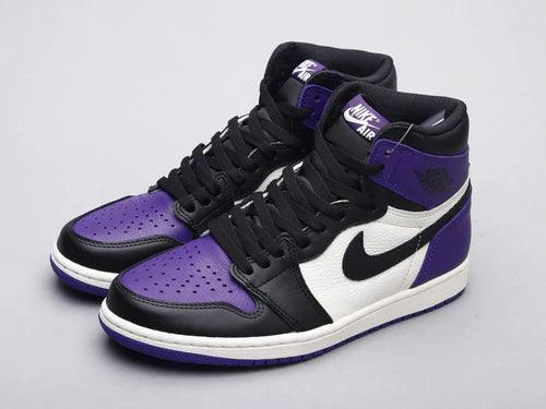 Custom - Jordan 1 High Q AJ1 Purple Toe UNISEX ( Customs And Box ), Jordan 1 Sneakers FREE SHIPPING - tntwear1