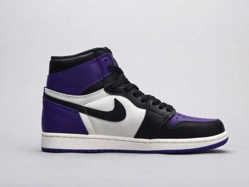 Custom - Jordan 1 High Q AJ1 Purple Toe UNISEX ( Customs And Box ), Jordan 1 Sneakers FREE SHIPPING - tntwear1