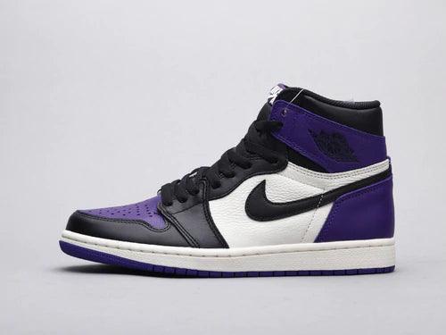 Custom - Jordan 1 High Q AJ1 Purple Toe UNISEX ( Customs And Box ), Jordan 1 Sneakers FREE SHIPPING - tntwear1