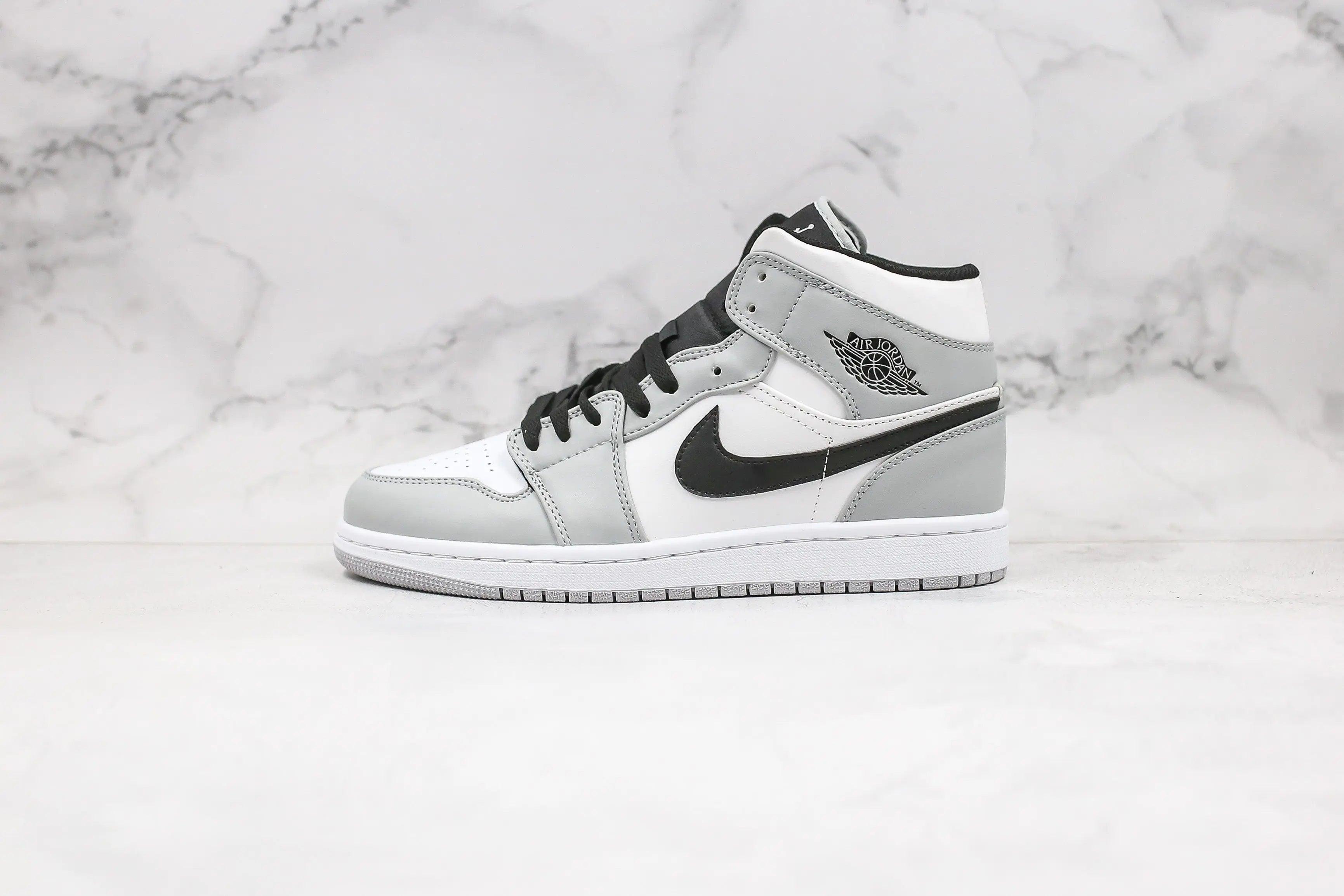 Custom Jordan 1 Mid “Light Smoke Grey” High Q ( Customs And Box ), Jordan 1 Sneakers FREE SHIPPING - tntwear1