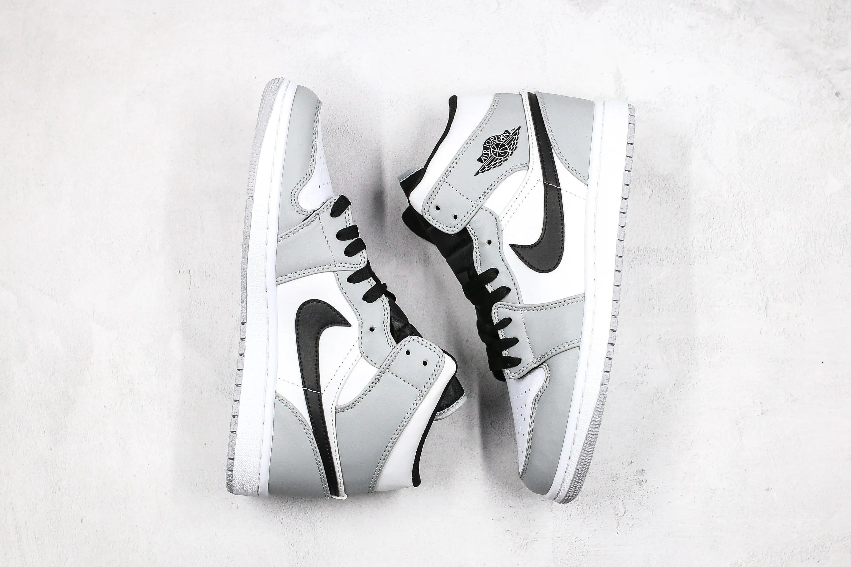 Custom Jordan 1 Mid “Light Smoke Grey” High Q ( Customs And Box ), Jordan 1 Sneakers FREE SHIPPING - tntwear1