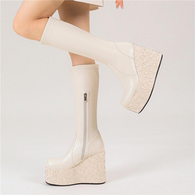 Newest Women Ankle Boots Autumn Winter Fashion Punk Style High Platforms Wedges Heels Shoes Party Night Club - tntwear1