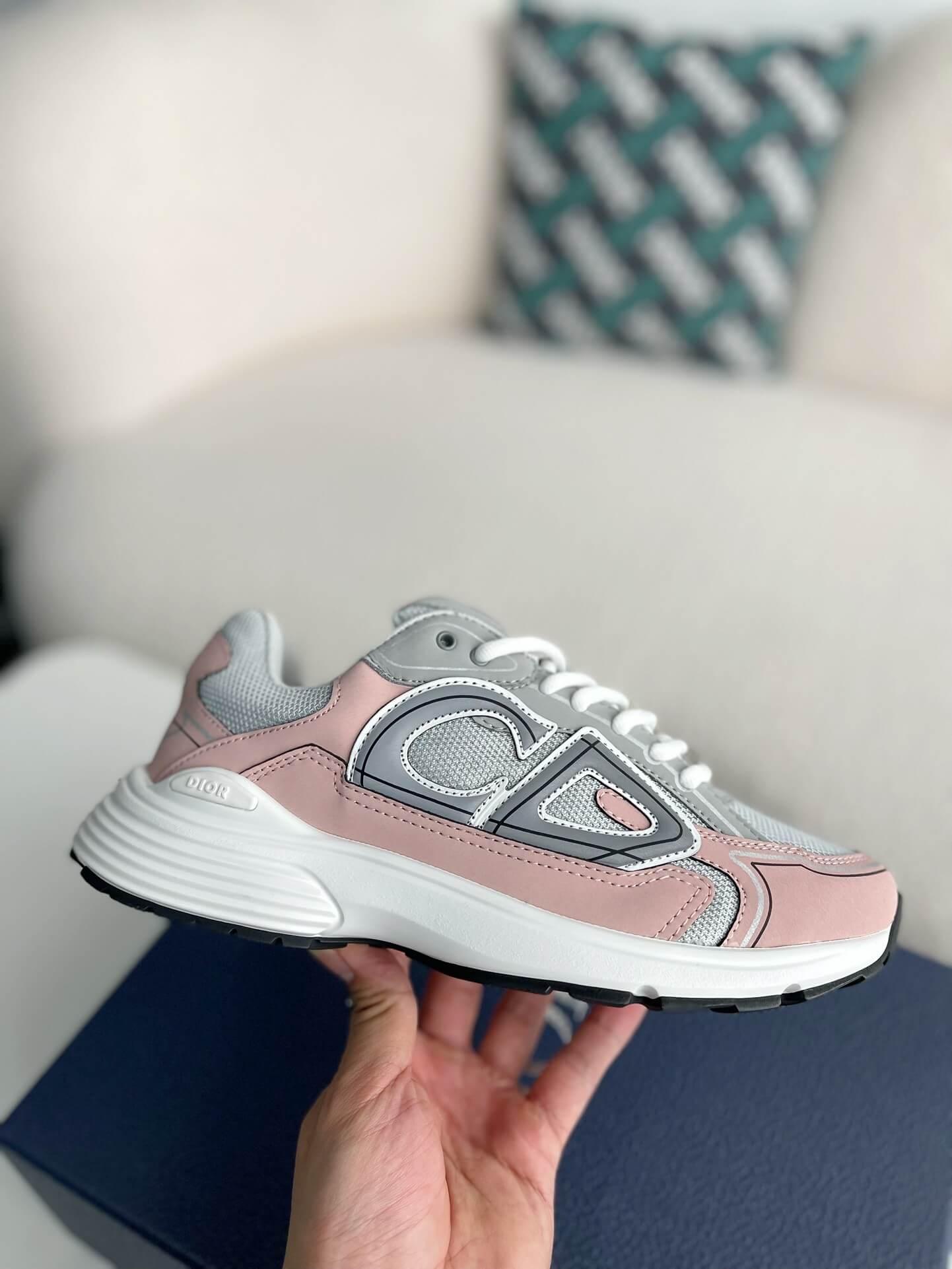 Dior B30 Grey Light Pink Sneakers - tntwear1