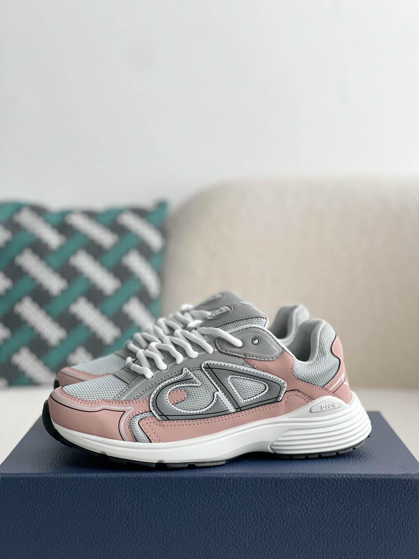 Dior B30 Grey Light Pink Sneakers - tntwear1