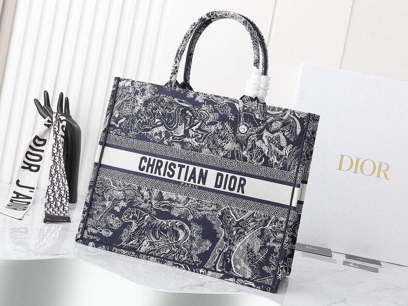 Dior Book Tote Bag "Navy" - tntwear1