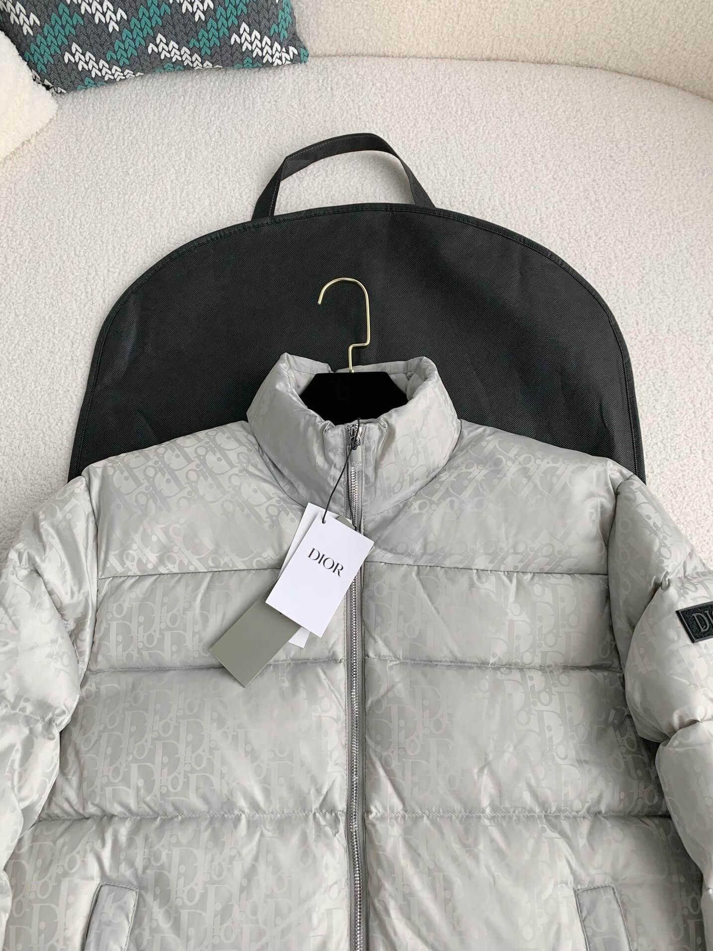 Dior Oblique Down Jacket - Silver - tntwear1