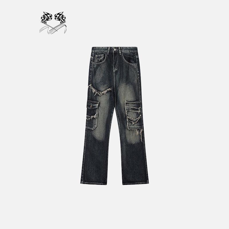 Distressed Baggy High-waist Jeans - tntwear1