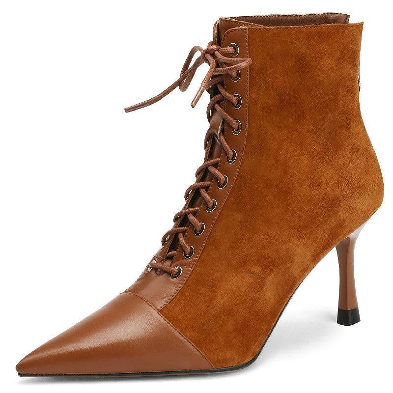 Elegant Women Ankle Boots Pointed Toe Thin High Heels - tntwear1