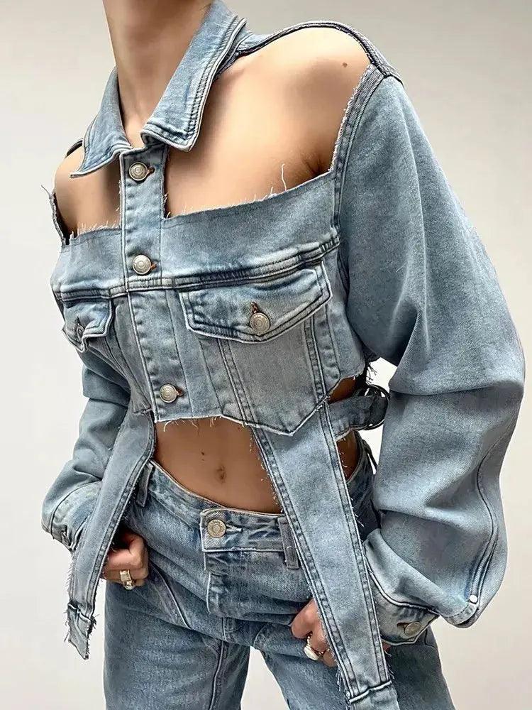 Glasgow Cropped Denim Jacket - tntwear1